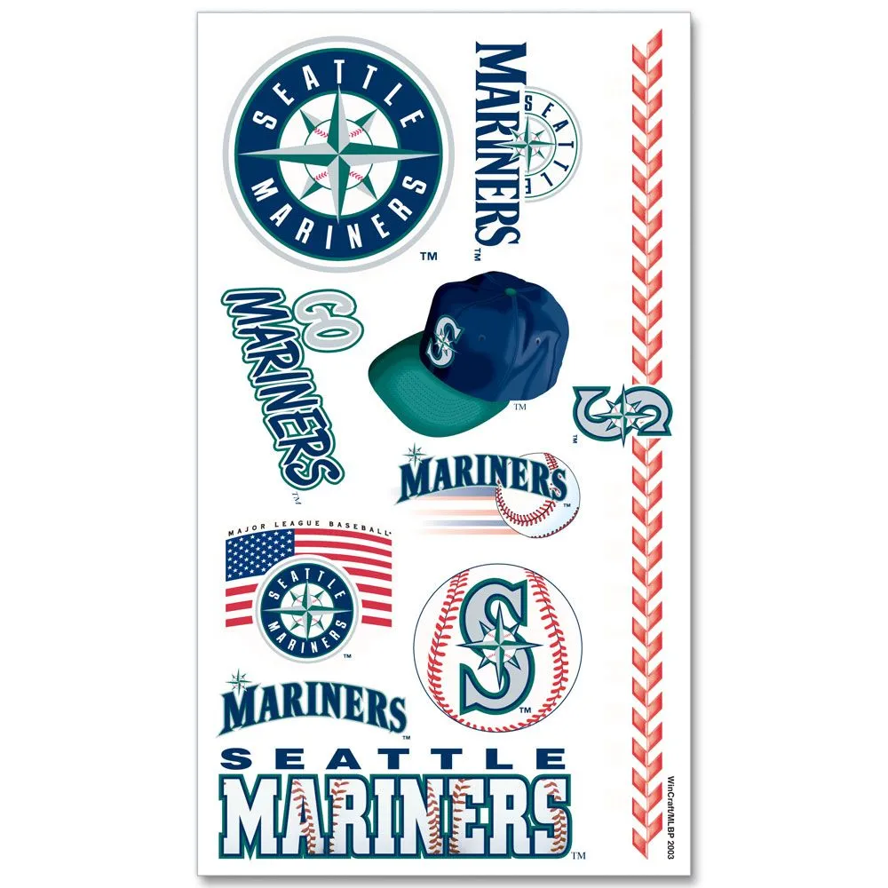 Seattle Mariners Temporary Tattoo Sheet