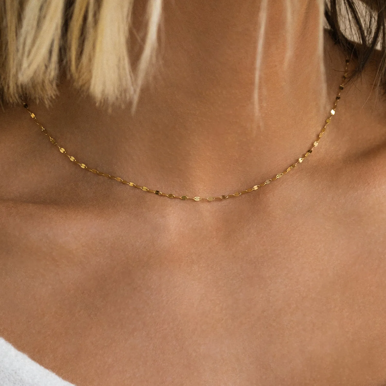 Shimmer Necklace | Solid 10k Gold