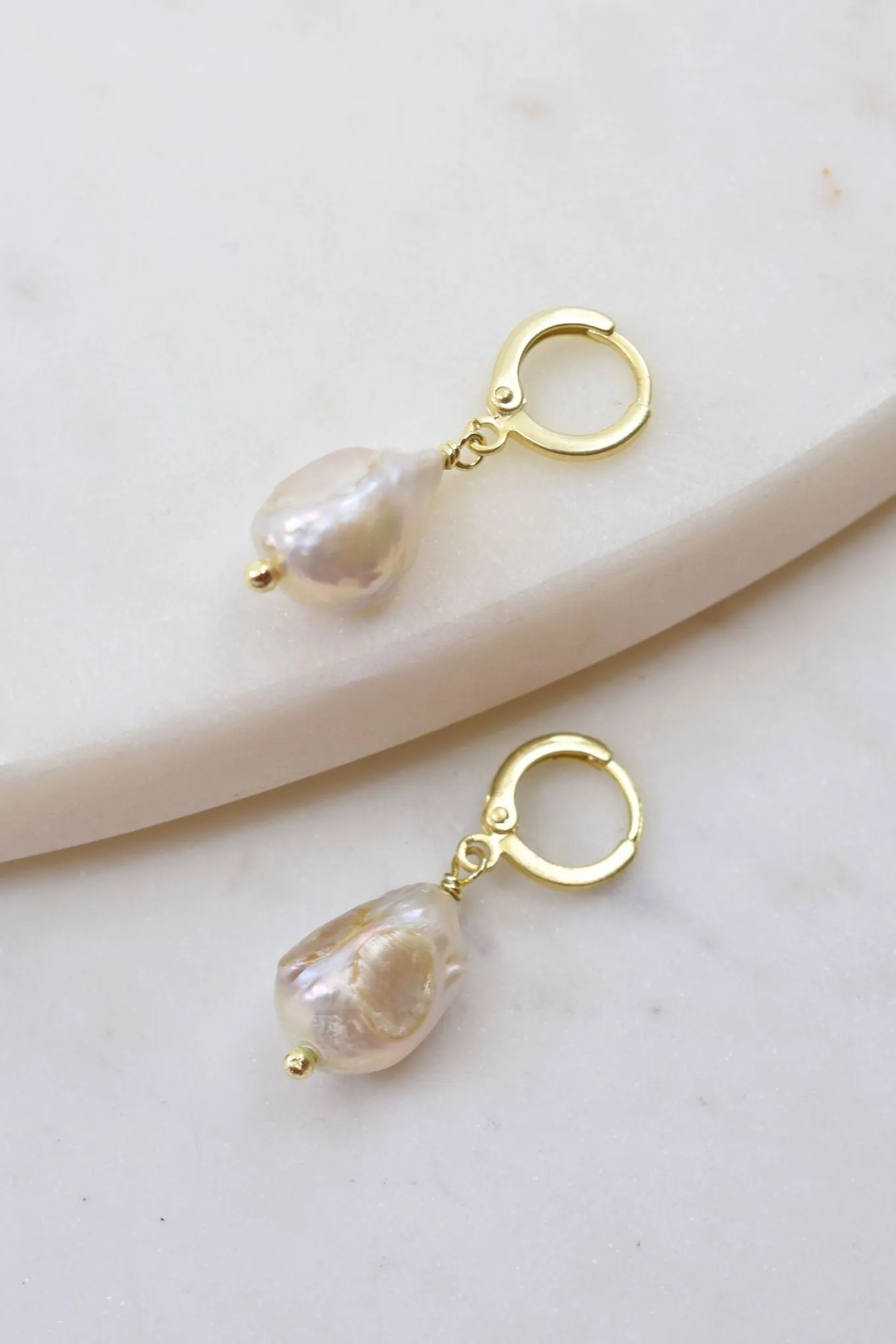 Short Pearl Drop Earrings