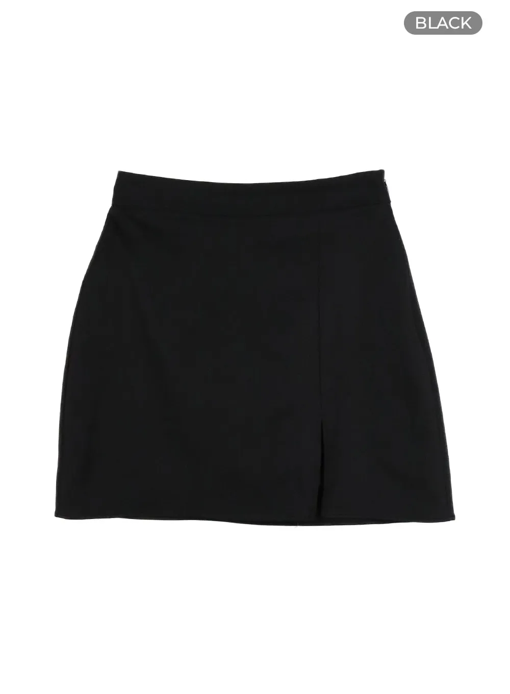 Side Slit Solid Skort OM426