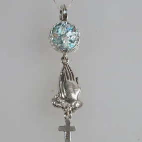 Sterling Silver cross from the Holy Land with authentic roman glass