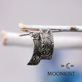 Sterling Silver Textured Half Hoops  | Moonkist Designs