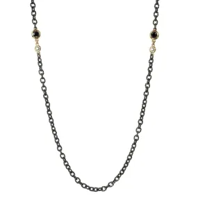 SUNEERA BLACK RHODIUM AND STERLING SILVER 24 INCH CHARLIE CHAIN