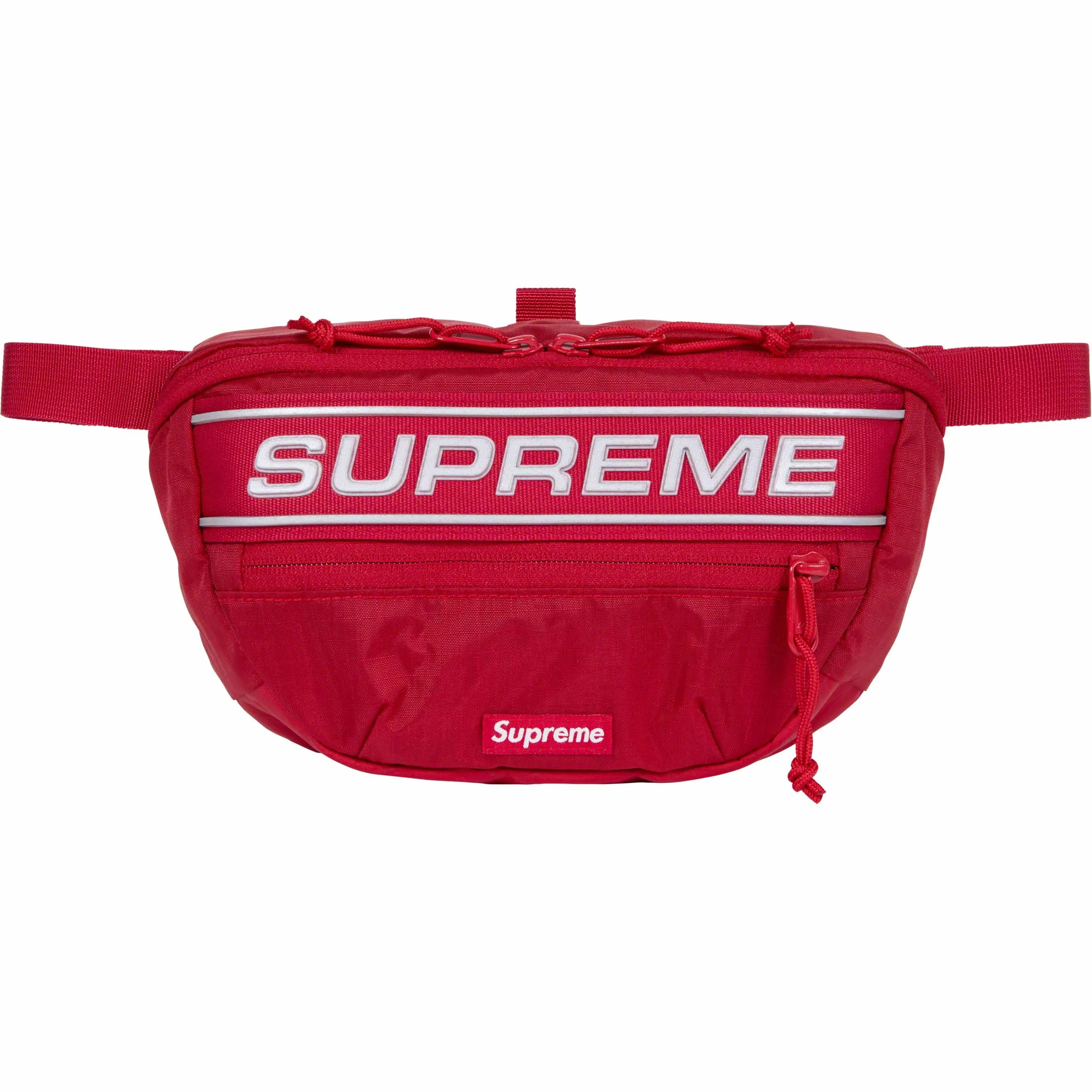 Supreme Reflective Logo Waist Bag Red