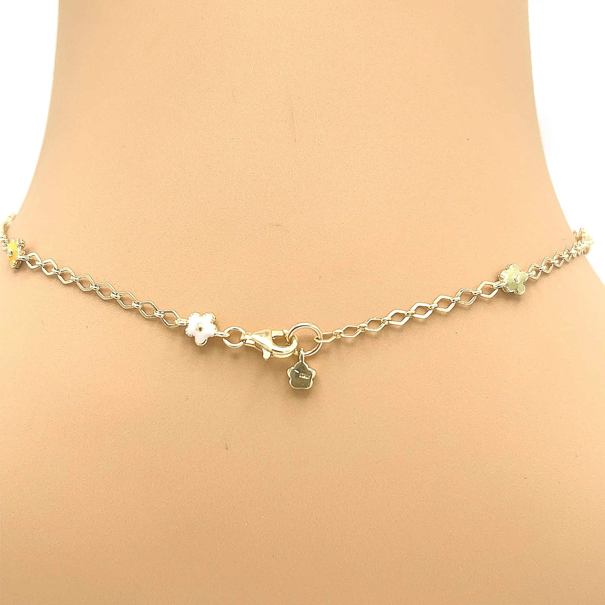 Sweet Enamel Flower Necklace