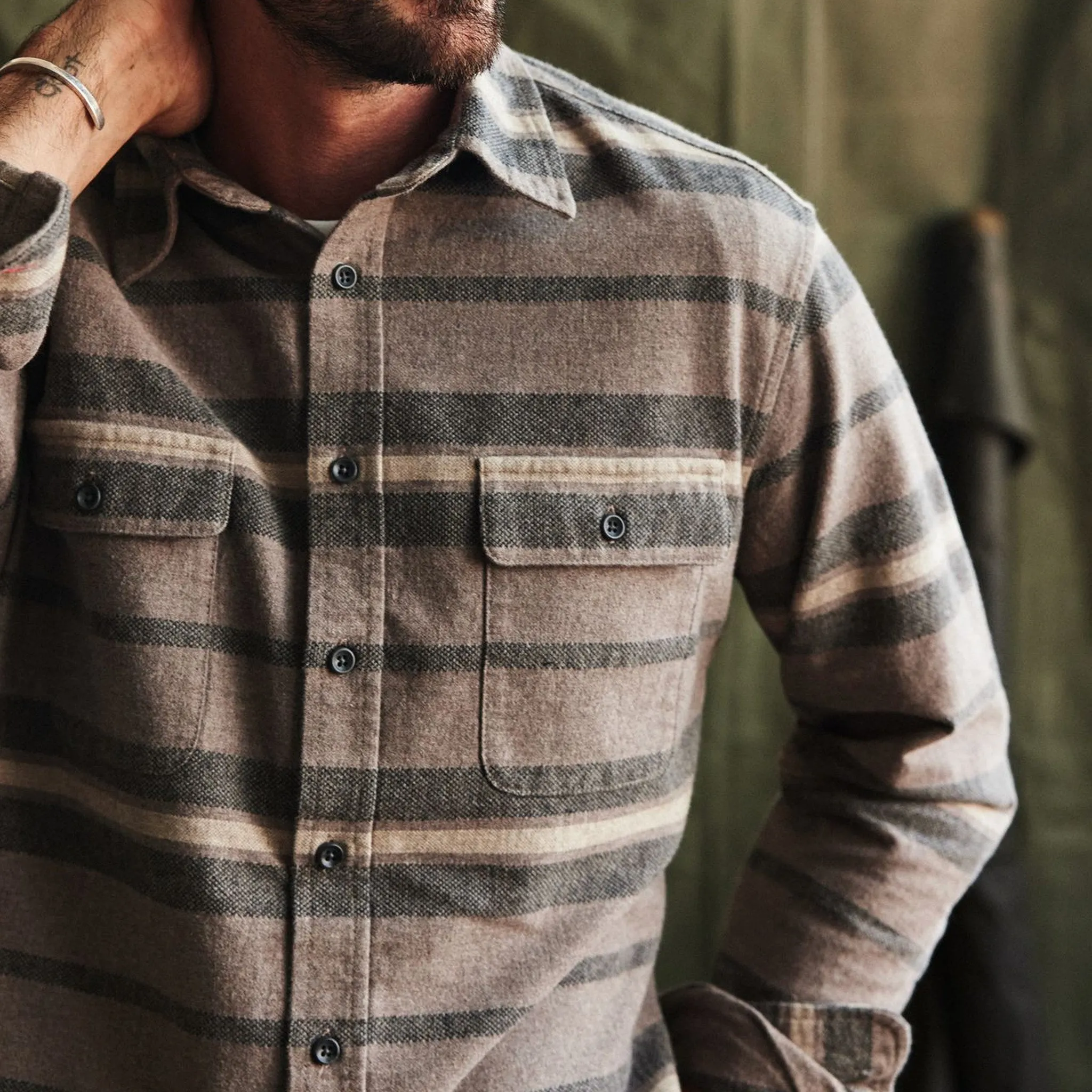 The Yosemite Shirt in Graystone Heather Stripe