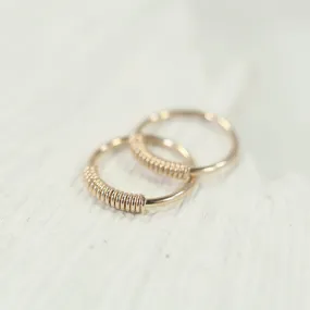 Tiny Hoop Earring Wrapped Endless - Choose Your Diameter, Gauge, Metal, Hoops For Men & Women