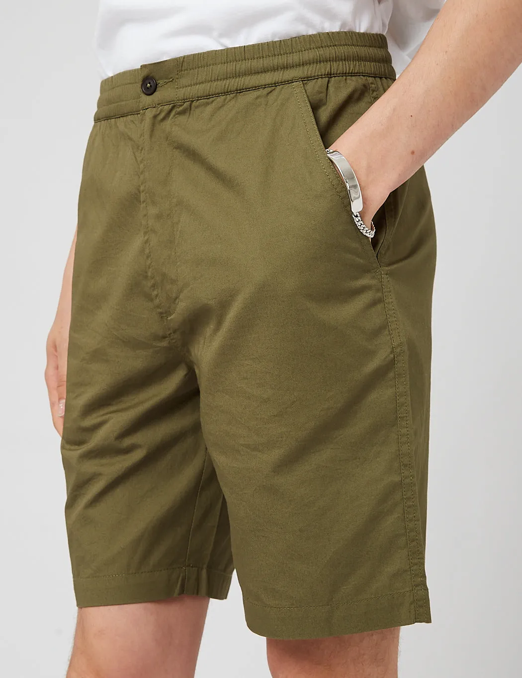 Universal Works Long Track Shorts - Olive Green