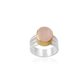 Vama | Hiba Ring | Metal-Sterling Silver | Stone-Rose Quartz | Finish-Shiny