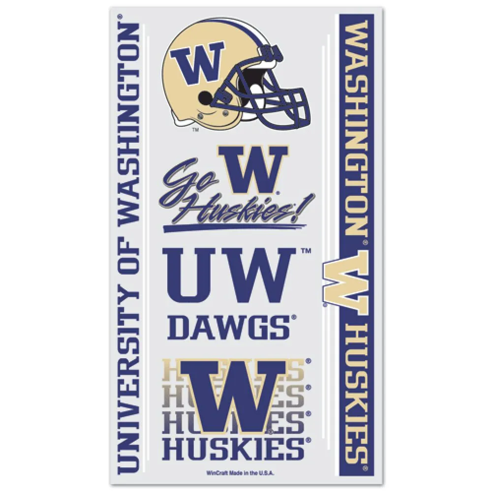 Washington State Huskies Temp Tattoo Sheet