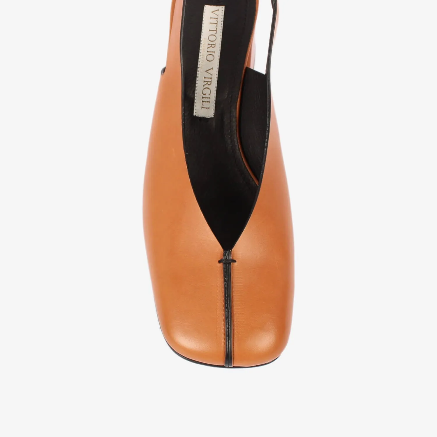 Women's leather sling back décolleté