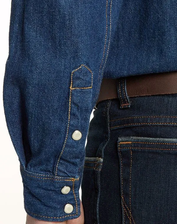 WRANGLER - CLASSIC WESTERN SHIRT - Dark Indigo - Casual Fit