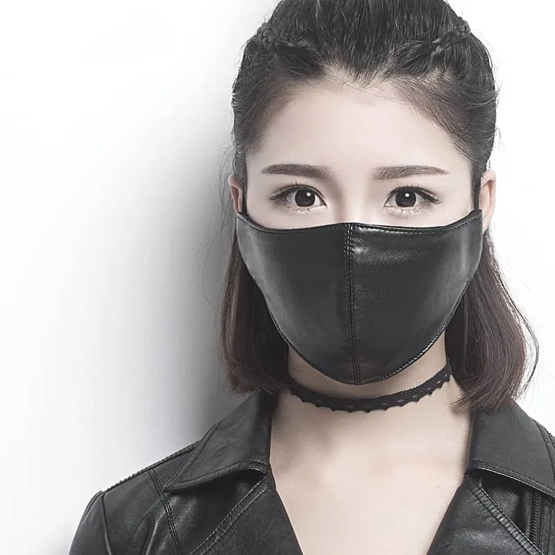 Yuzuki Vegan Leather Face Mask - Black